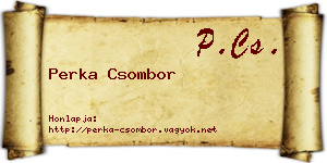 Perka Csombor névjegykártya
